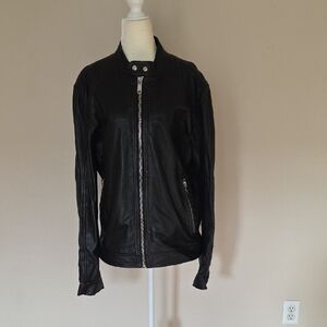 MEN'S ZARA Black Leather Jacket